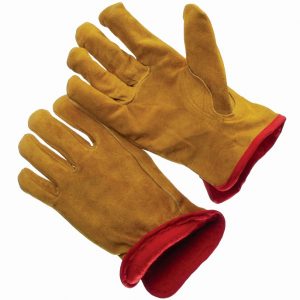 SPLIT COWHIDE RED FLEECE LINED GLOVE | 8321508