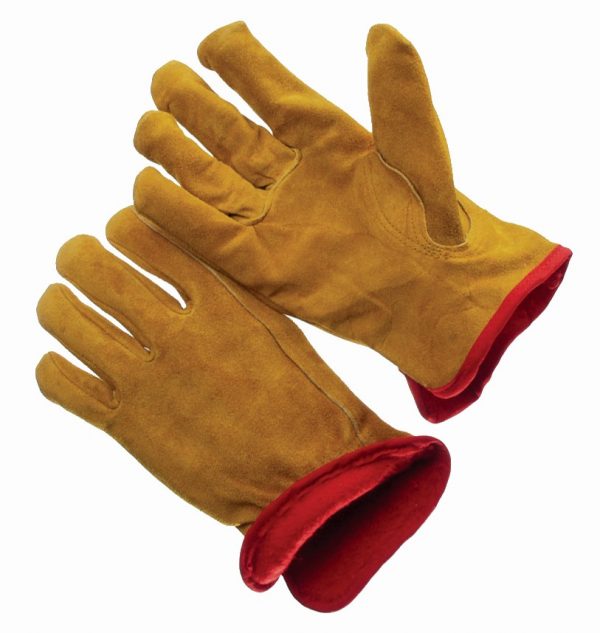 SPLIT COWHIDE RED FLEECE LINED GLOVE | 8321508
