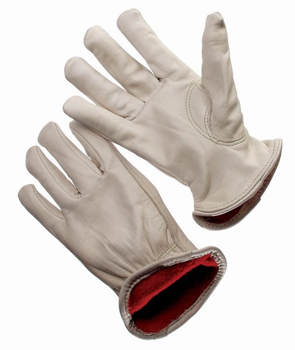 RED FLEECE LINED TOP GRAIN COWHIDE