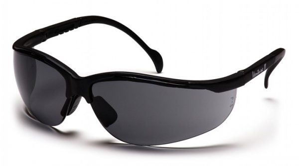 VENTURE II, GREY LENS, BLACK FRAME SAFETY GLASSES - PYR1820