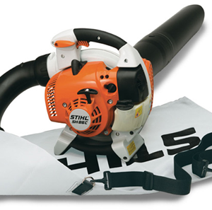 SH 86 C-E A professional-grade shredder vac/blower with top-of-the-line power