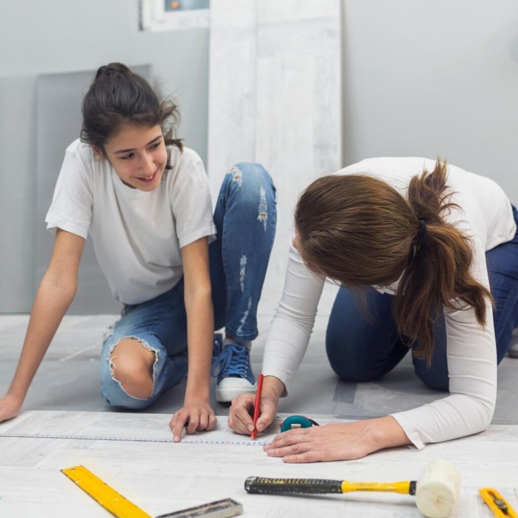 4 Start Small Two women working on a DIY Project