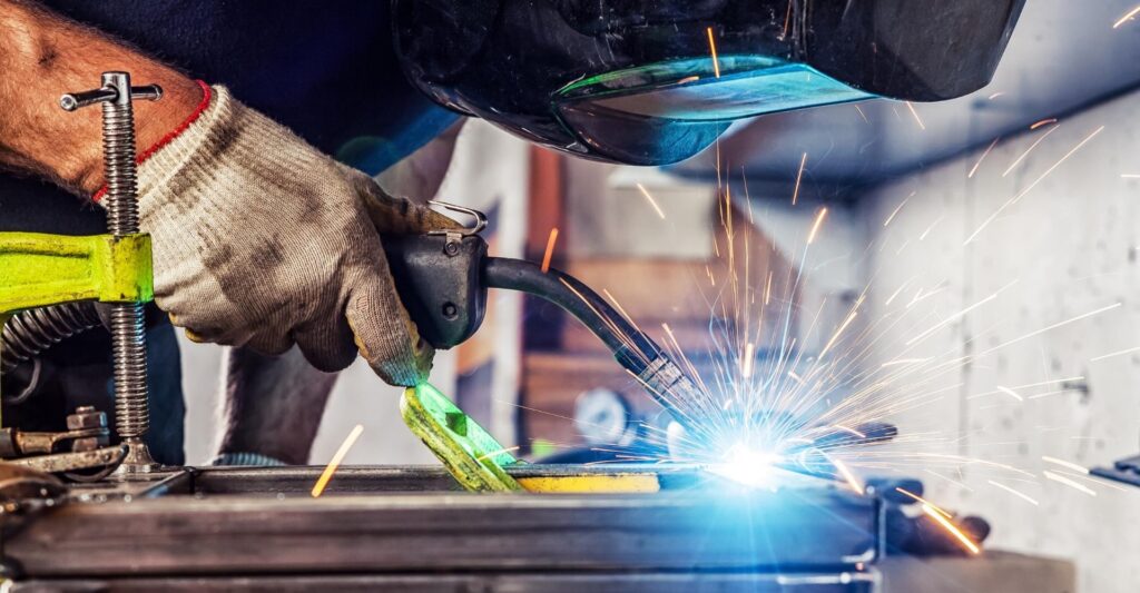 Close up of someone welding