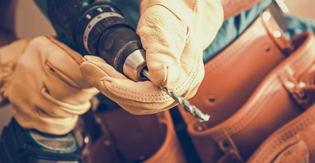 Close up of a cordless drill