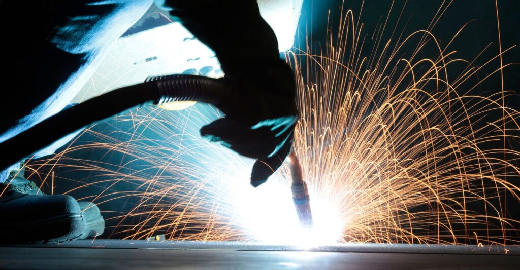 sparks flying from weld
