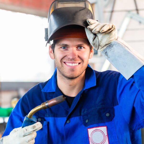 welder smiling