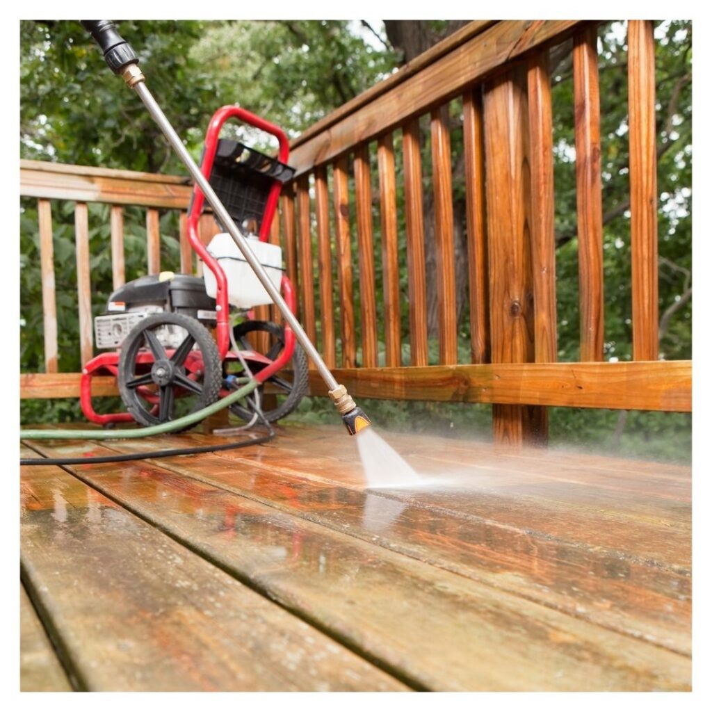 power washing deck