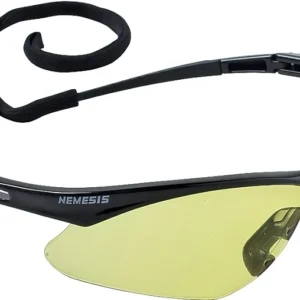 KleenGuard™ Nemesis™ Safety Glasses, Amber Lens/Black Frame, Temple/Nylon